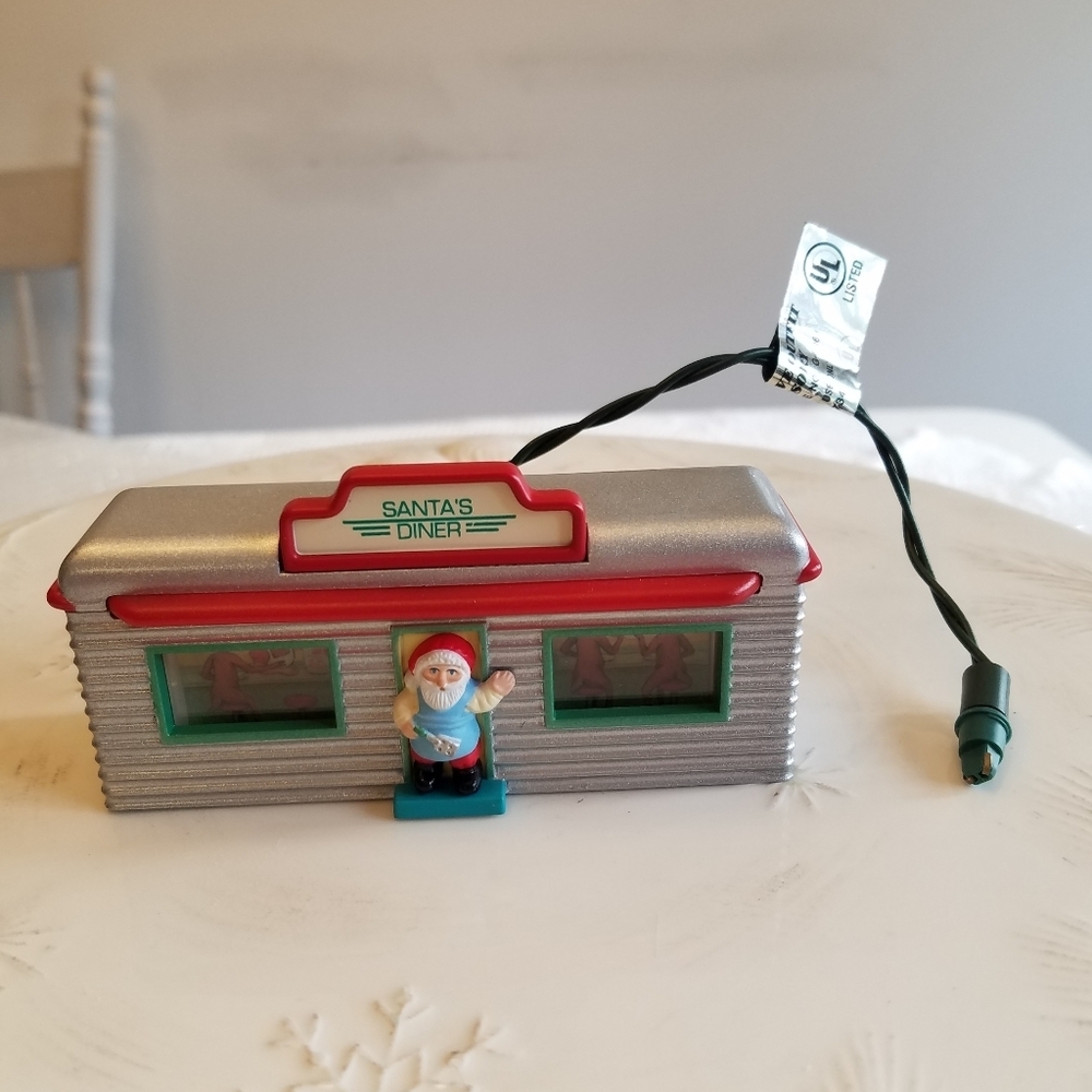 Santa's Diner 1995 Hanging Lighted Ornament Christmas Holiday